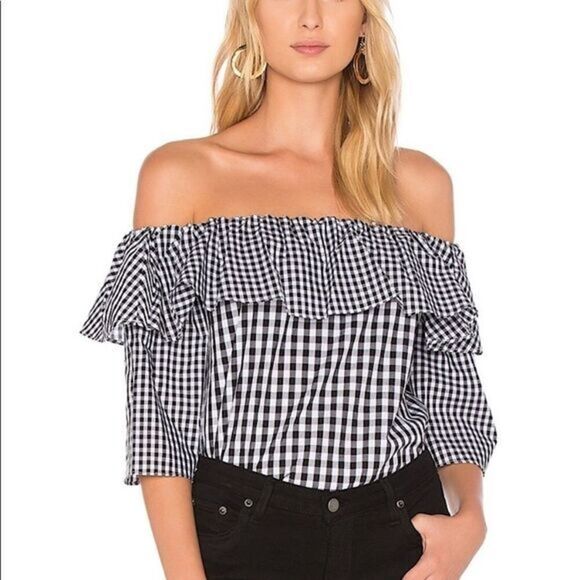LOVERS AND FRIENDS BLACK WHITE BLOUSE - Picture 1 of 10